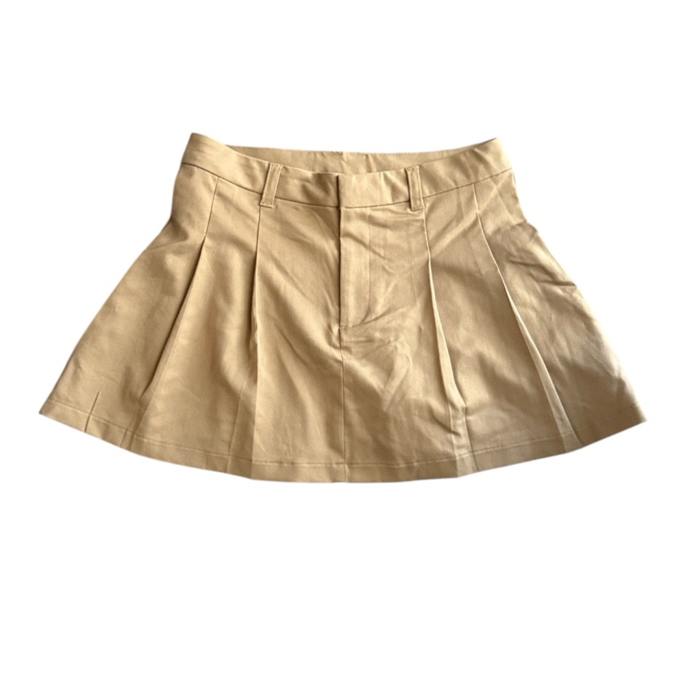 H&M Divided Tan Pleated Mini Skirt Sz S